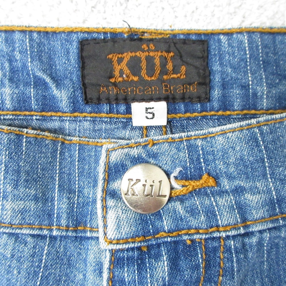 KÜL Women's Blue Denim Capri Pants Cropped Jeans Button Pockets Cute Size 5 - Picture 9 of 11